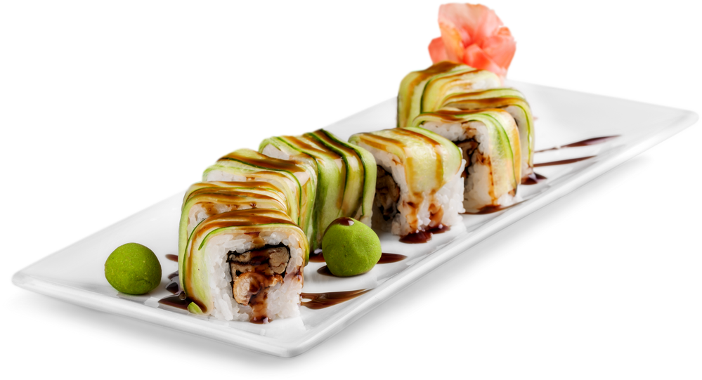 Sushi Roll on a Plate